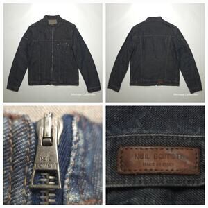 Neil Barrett Denim Jean Full Zip Motorcycle Jacket Size M Made In Italy